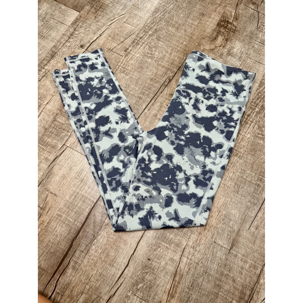 Mono B Womens Blue Grey Abstract Camo High Waisted Leggings APH-A075 Size M
